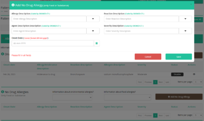 Figure 2.6: Add No Drug Allergy