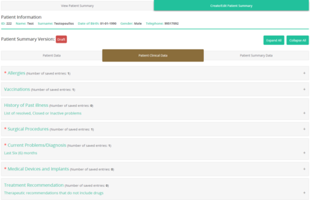 Figure 2.6: Create/Edit Patient Data.