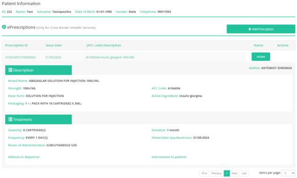 Figure 2.6: View e-Prescription of the patient.